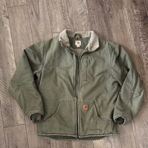 Carhartt Olive Green Sherpa lined Jacket